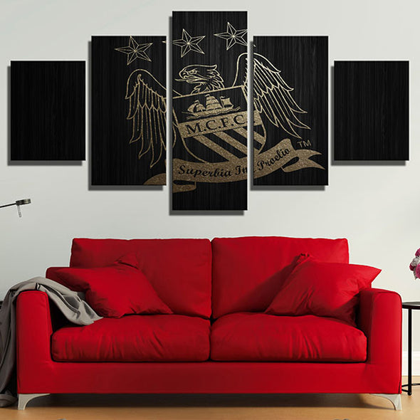 5 panel canvas art framed prints Man City live room decor-1211 (4)
