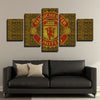 5 panel canvas art framed prints Manchester Utd Golden wall home decor-1203 (3)