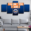 5 panel canvas art framed prints Mets Thank you fans logo decor picture-1201 (4)