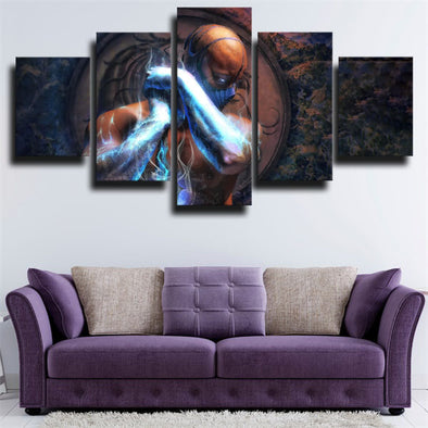 5 panel canvas art framed prints Mortal Kombat X Sub-Zero wall decor-1549 (1)