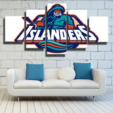 5 panel canvas art framed prints NY Islanders team Fisherman home decor-1201 (1)