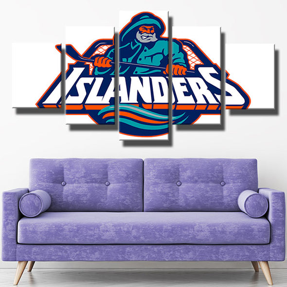 5 panel canvas art framed prints NY Islanders team Fisherman home decor-1201 (3)
