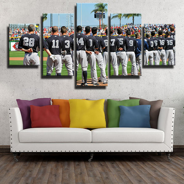 5 panel canvas art framed prints NY Yankees ALL team HIALEAH KID wall decor-1201 (1)