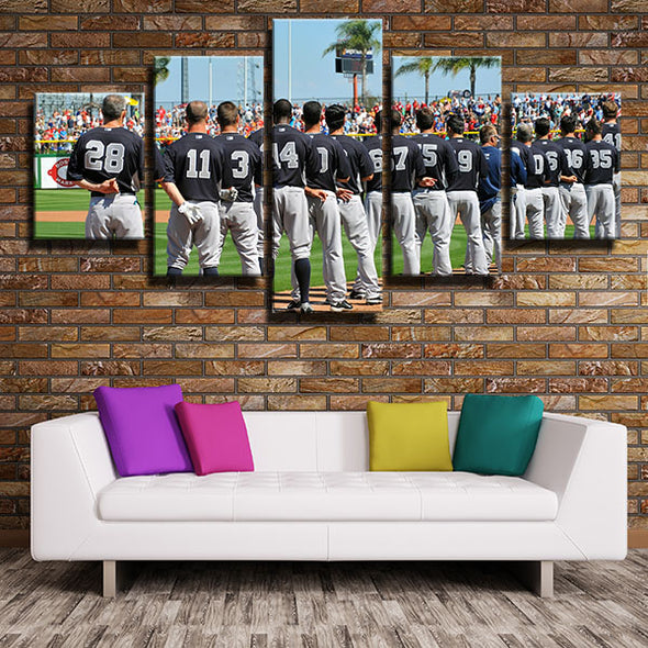 5 panel canvas art framed prints NY Yankees ALL team HIALEAH KID wall decor-1201 (4)