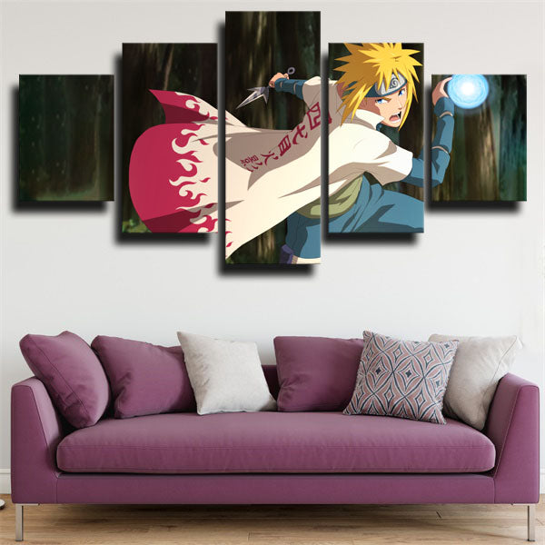 Naruto Uzumaki Purple Light (5 Panel) Anime Wall Art