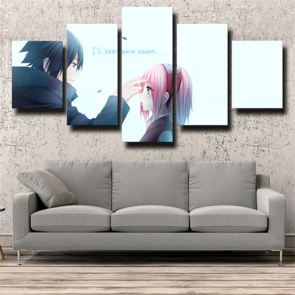 5 panel canvas art framed prints Naruto Sasuke and Sakura wall picture-1808 (2)