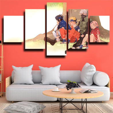 5 panel canvas art framed prints Naruto team 8 and kakashi home decor-1709 (1)