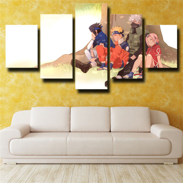 5 panel canvas art framed prints Naruto team 8 and kakashi home decor-1709 (2)
