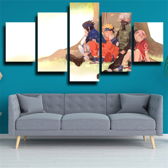 5 panel canvas art framed prints Naruto team 8 and kakashi home decor-1709 (3)