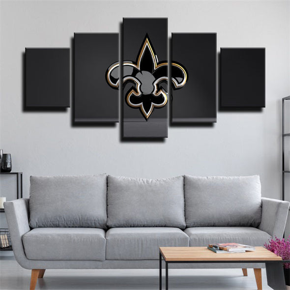 5 panel canvas art framed prints New Orleans Saints Embleme wall decor1215 (2)