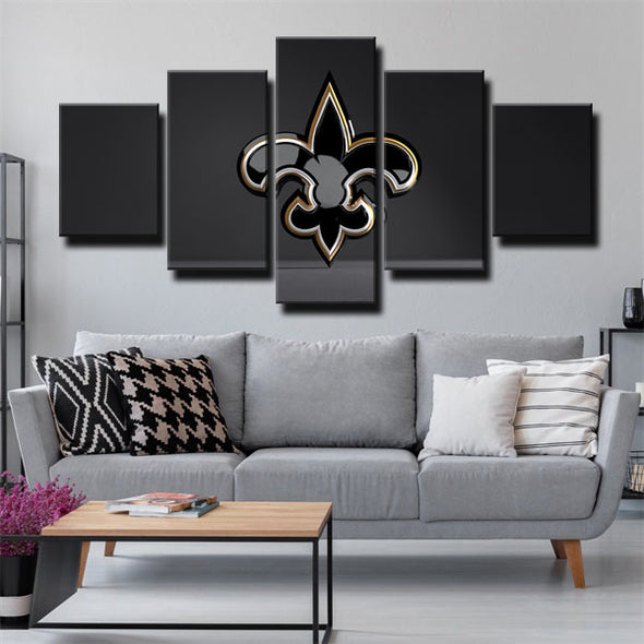 5 panel canvas art framed prints New Orleans Saints Embleme wall decor1215 (3)