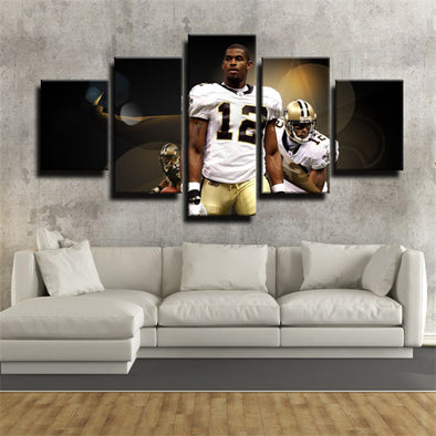 5 panel canvas art framed prints New Orleans Saints Team Symbol wall picture1240 (1)