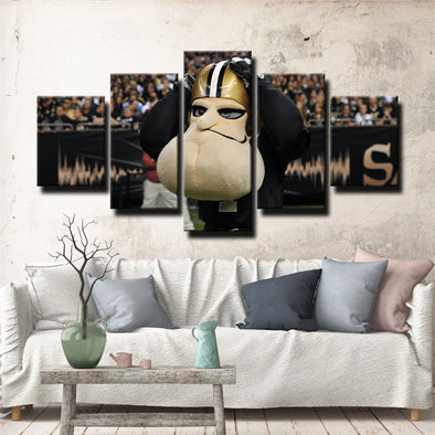 5 panel canvas art framed prints New Orleans Saints  mascot wall picture1217 (1)