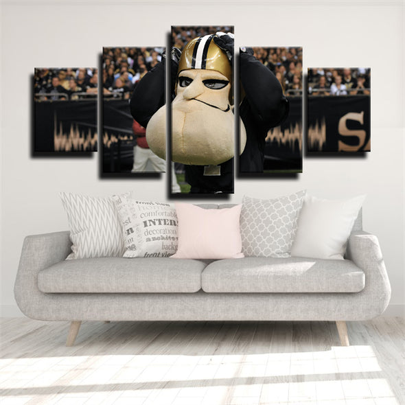 5 panel canvas art framed prints New Orleans Saints  mascot wall picture1217 (2)