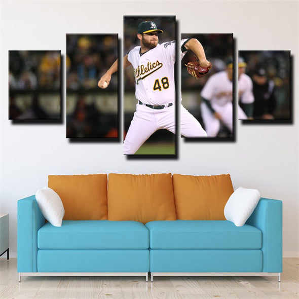 5 panel canvas art framed prints  Oakland Athletics  Joakim Soria live room decor1231 (3)