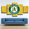 5 panel canvas art framed prints  Oakland Athletics logo  wall picture1201 (3)