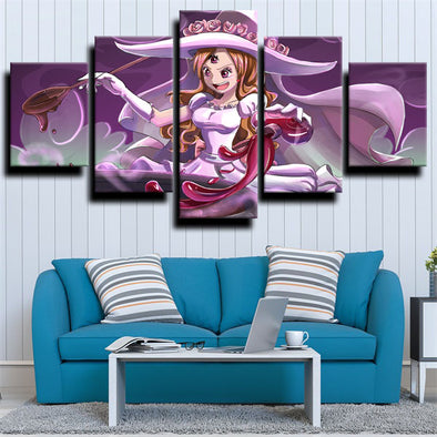 5 panel canvas art framed prints One Piece Charlotte Pudding picture-1200 (1)
