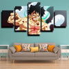 5 panel canvas art framed prints One Piece Monkey D. Luffy home decor-1200 (2)