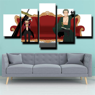 5 panel canvas art framed prints One Piece Roronoa Zoro wall picture-1200 (1)
