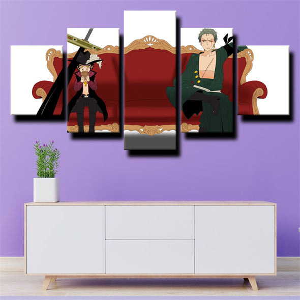 5 panel canvas art framed prints One Piece Roronoa Zoro wall picture-1200 (3)