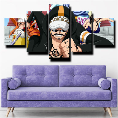 5 panel canvas art framed prints One Piece Trafalgar Law wall picture-1200 (1)