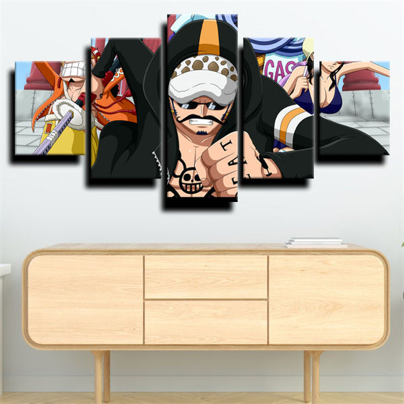5 panel canvas art framed prints One Piece Trafalgar Law wall picture-1200 (2)