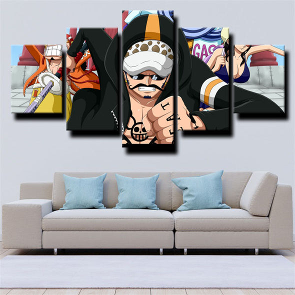 5 panel canvas art framed prints One Piece Trafalgar Law wall picture-1200 (3)
