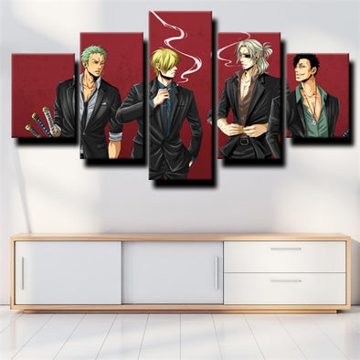 5 panel canvas art framed prints One Piece Vinsmoke Sanji wall picture-1200 (1)