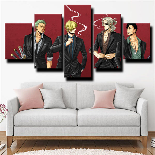 5 panel canvas art framed prints One Piece Vinsmoke Sanji wall picture-1200 (2)