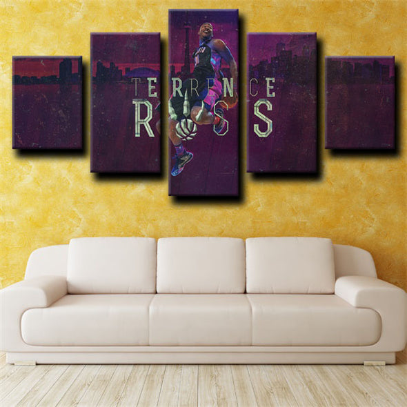 5 panel canvas art framed prints Raptors Terrence Ross room decor-1229 (2)