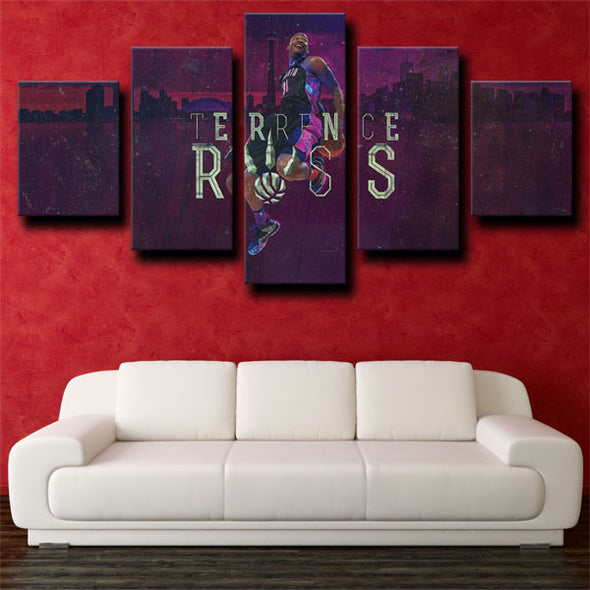 5 panel canvas art framed prints Raptors Terrence Ross room decor-1229 (3)