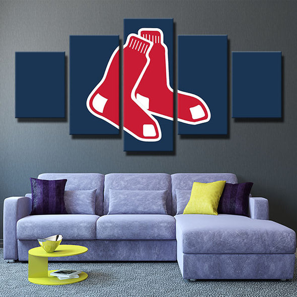 5 panel canvas art framed prints Red Sox Sock red live room decor-50033 (1)