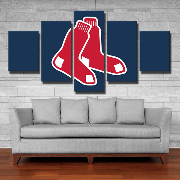 5 panel canvas art framed prints Red Sox Sock red live room decor-50033 (2)