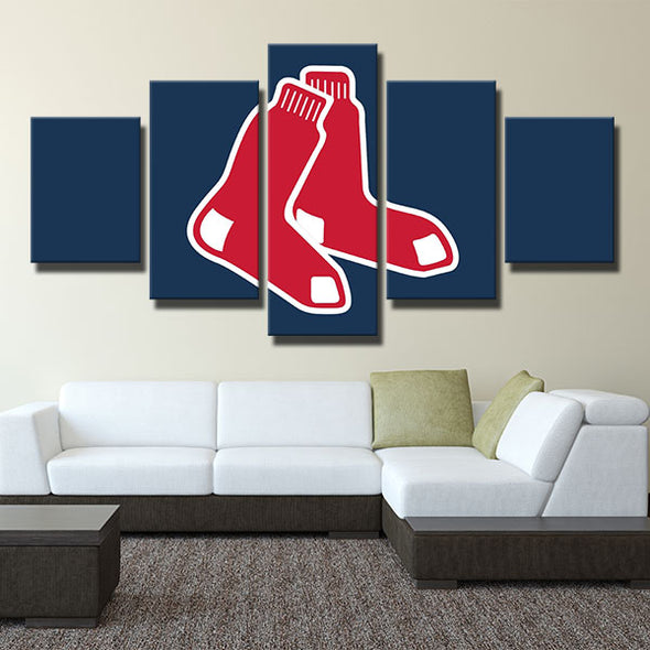 5 panel canvas art framed prints Red Sox Sock red live room decor-50033 (3)