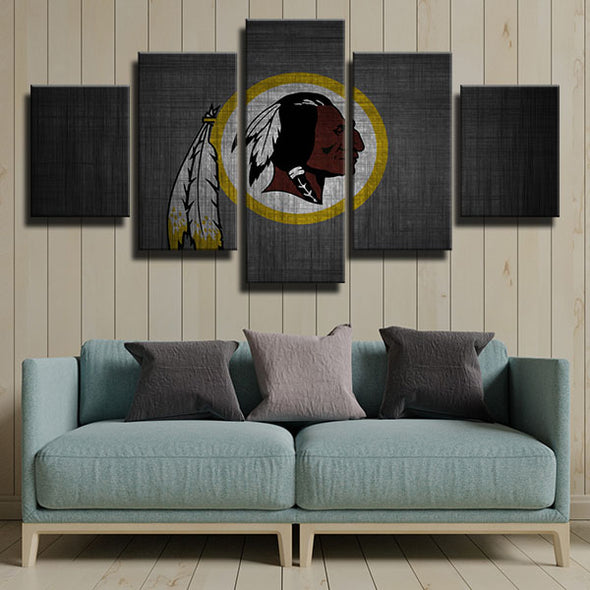 5 panel canvas art framed prints Redskins Metallic Sense wall picture-1202 (2)