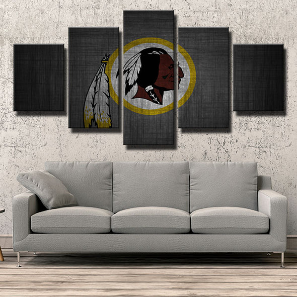 5 panel canvas art framed prints Redskins Metallic Sense wall picture-1202 (3)