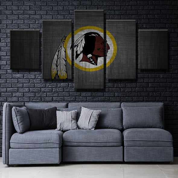 5 panel canvas art framed prints Redskins Metallic Sense wall picture-1202 (4)