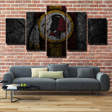 5 panel canvas art framed prints Redskins Split wall live room decor-1201 (1)