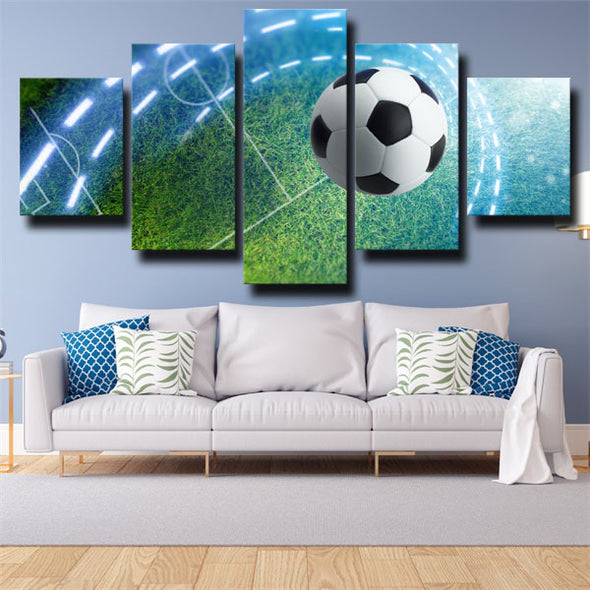 5 panel canvas art framed prints Rolling football live room decor-1604 (1)