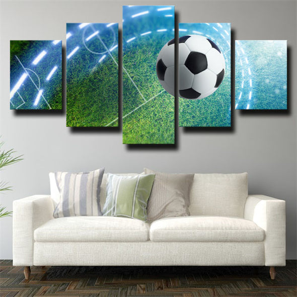 5 panel canvas art framed prints Rolling football live room decor-1604 (3)
