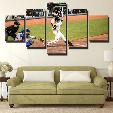 5 panel canvas art framed prints SF Giants cather Buster Posey home decor-1201 (1)