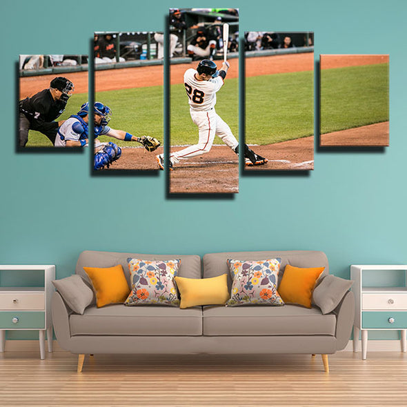 5 panel canvas art framed prints SF Giants cather Buster Posey home decor-1201 (2)