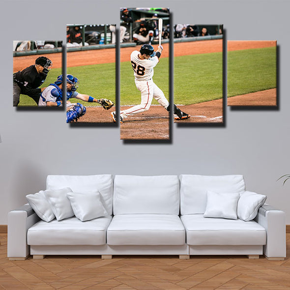 5 panel canvas art framed prints SF Giants cather Buster Posey home decor-1201 (3)
