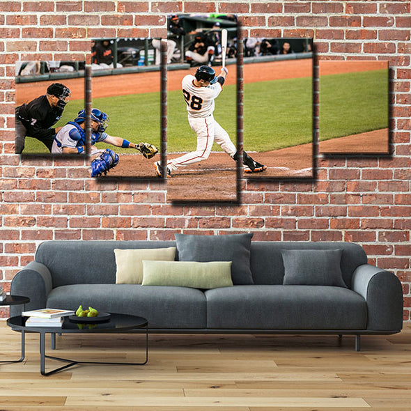 5 panel canvas art framed prints SF Giants cather Buster Posey home decor-1201 (4)