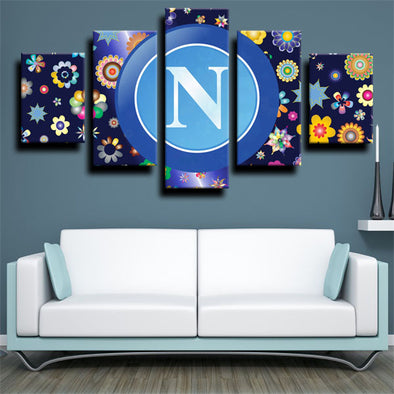 5 panel canvas art framed prints SSC Napoli home decor-1211（1）