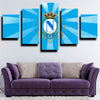 5 panel canvas art framed prints SSC Napoli  wall picture-1201 (3)