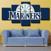 5 panel canvas art framed prints Seattle Mariners logo wall picture1260(3)
