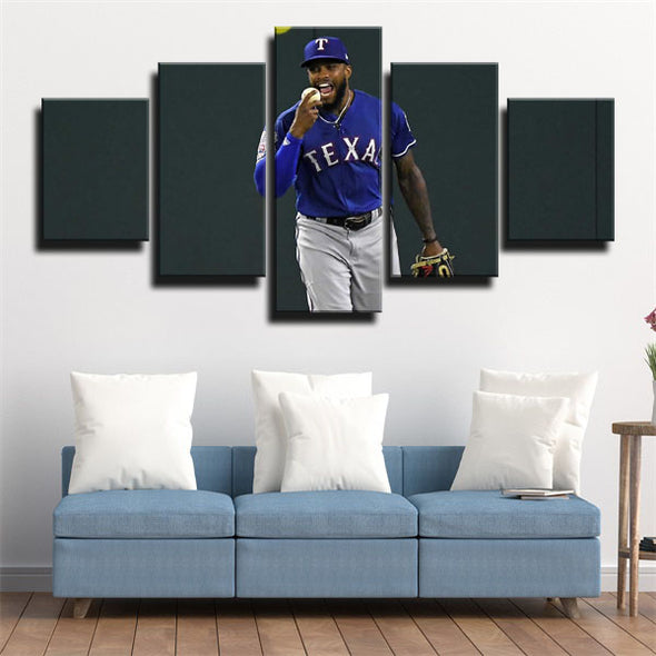 5 panel canvas art framed prints  Texas Rangers DeShield wall picture1250(2)