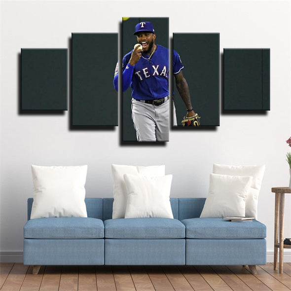 5 panel canvas art framed prints  Texas Rangers DeShield wall picture1250(3)