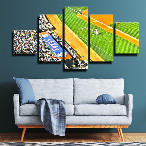 5 panel canvas art framed prints  Texas Rangers Home court wall picture1242 (2)